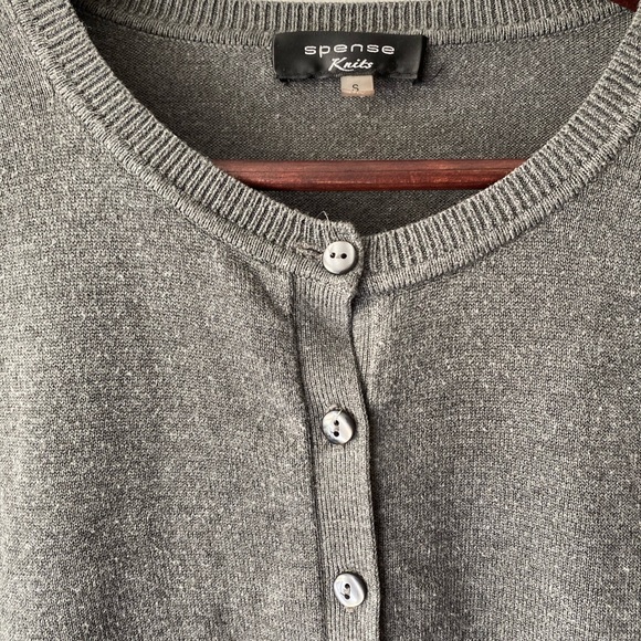 3/$25 Spense light weight button up grey cardigan Small - Picture 3 of 5